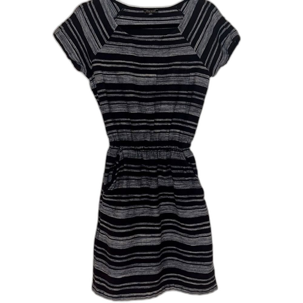LUCKY BRAND | Black and Heathered Blue Stripe Dress | XS
